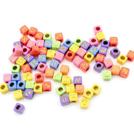 Mix Multicolorido / 7mm - Cubo - SIGNOS - Dourado (20 gramas) - Cores Diversas