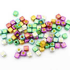 Mix Multicolorido / 7mm - Cubo - Metalizado - SIGNOS (20 gramas) - Cores Diversas