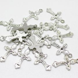 Crucifixo Plástico ABS / 34x20mm (10 gramas) -Níquel