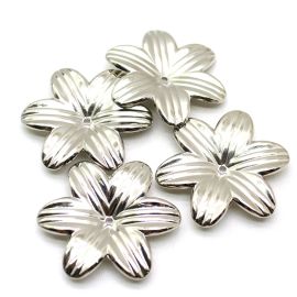 Aplique de Plástico ABS / 42mm - Flor (10 gramas) - Níquel 