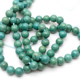 Fio de Pedra Natural / 8mm - Bola - (Aprox.: 44 unidades) - Verde