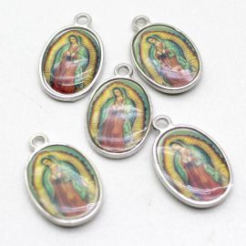 Medalha de Metal Resinado / 20x16mm - N. S. de Guadalupe (Unidade) - Níquel