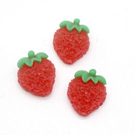 Aplique de Resina / 20x17mm - Morango (Unidade)