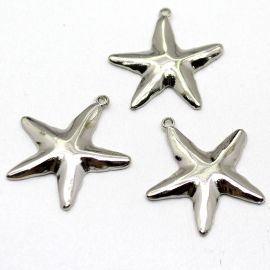Pingente de Metal / 39x37mm - Estrela do Mar - Sereismo (unidade) - Níquel
