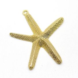 Pingente de Metal / 71x58mm - Estrela do Mar - Sereismo  (unidade) - Dourado