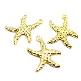 Pingente de Metal / 35x31mm - Estrela do Mar - Sereismo (unidade) - Dourado