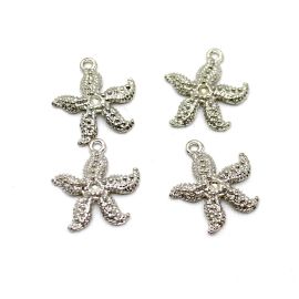 Pingente de Metal / 22x20mm - Estrela do Mar - Sereismo (unidade) - Níquel
