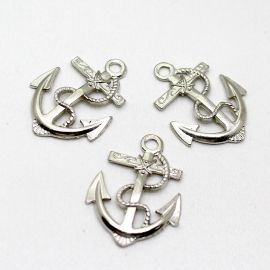 Pingente de Metal / 36x27mm - Âncora (Unidade)-Níquel