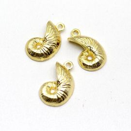 Pingente de Metal / 27x17mm - Caramujo - Sereismo (Unidade) - Dourado
