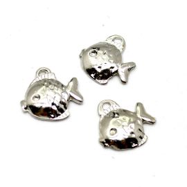 Pingente de Metal / 18mm - Peixe - Sereismo (Unidade) - Níquel