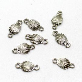 Entremeio de Metal / 21x10mm - Concha (Unidade) - Níquel