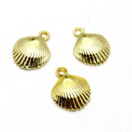 Pingente de Metal / 18x14mm - Concha (Unidade) - Dourado