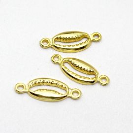 Entremeio de Metal / 32x12mm - Búzio - Sereismo (Unidade) - Dourado