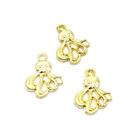 Pingente de Metal / 23x18mm - Polvo - Sereismo (Unidade)-Dourado