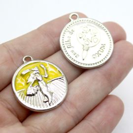 Pingente de Metal Níquel / 25mm - Umbanda - Oxum (Unidade)