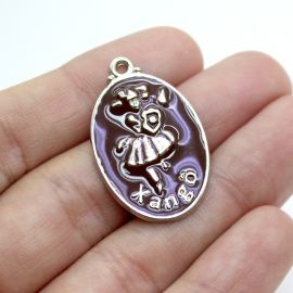 Pingente de Metal Níquel / 32x20mm - Umbanda - Xangô (Unidade) 