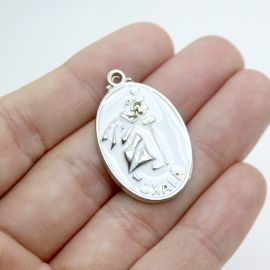 Pingente de Metal Níquel / 32x20mm - Umbanda - Oxalá (Unidade)