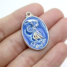 Pingente de Metal Níquel / 32x20mm - Umbanda - Ogum (Unidade) 