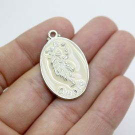 Pingente de Metal Níquel / 32x20mm - Umbanda - Omolú (Unidade) 