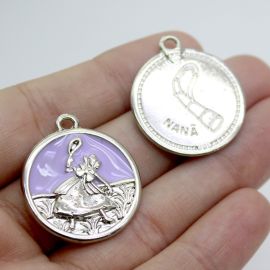 Pingente de Metal Níquel / 25mm - Umbanda - Nanã (Unidade) 
