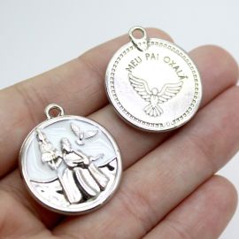 Pingente de Metal Níquel / 25mm - Umbanda - Oxalá (Unidade) 