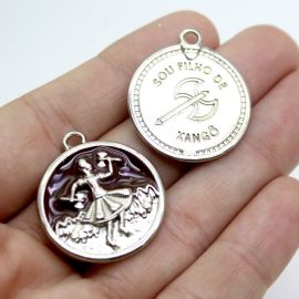 Pingente de Metal Níquel / 25mm - Umbanda - Xangô (Unidade) 