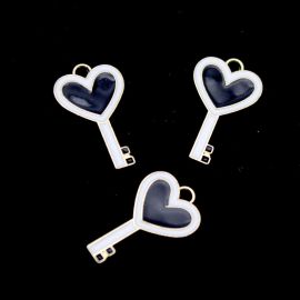 Pingente de Metal  / 23x13mm - Chave Coração (UNIDADE)