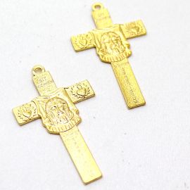 Crucifixo de Metal / 55x30mm - Sudário de Turim (Unidade) - Dourado