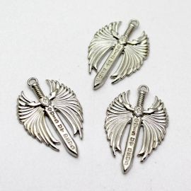 Crucifixo de Metal / 40x25mm - Espada de São Miguel (Unidade) - Níquel