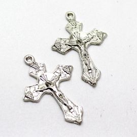 Crucifixo de Metal / 47x31mm - Cristo (Unidade)-Níquel