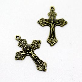 Crucifixo de Metal / 47x31mm - Cristo (Unidade)