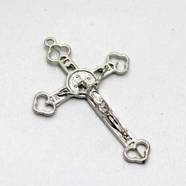 Crucifixo de Metal / 53x35mm - Cristo (Unidade) - Níquel