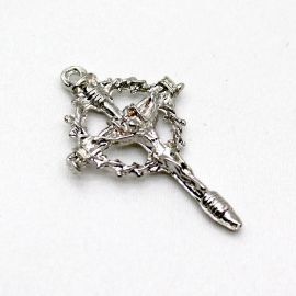 Crucifixo de Metal / 53x33mm - Cristo (Unidade) - Níquel