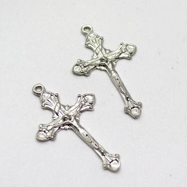Crucifixo de Metal / 49x29mm - Cristo (Unidade)-Níquel