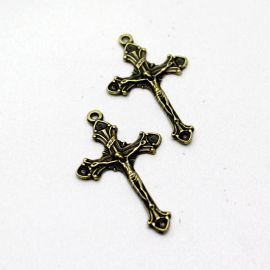 Crucifixo de Metal / 49x29mm - Cristo (Unidade)