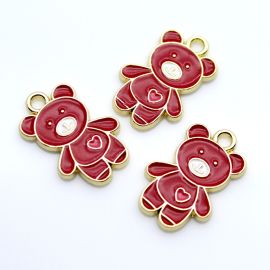 Pingente de Metal Dourado / 20x13mm - Ursinho (UNIDADE)