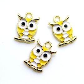 Pingente de Metal Dourado / 17x12mm - Coruja (UNIDADE)