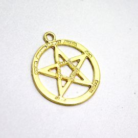 Pingente de Metal / 32mm - Umbanda - Estrela (Unidade) - Dourado