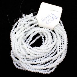 Rondela de Vidro 3mm / Leitosa (1 Fio)