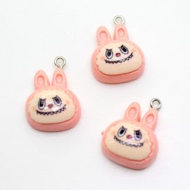 Pingente de Resina / 24x17mm - Labubu (Unidade) - Salmon