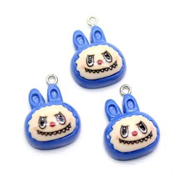 Pingente de Resina / 24x17mm - Labubu (Unidade) - Azul