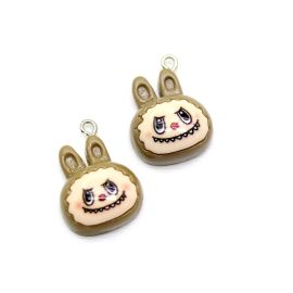 Pingente de Resina / 24x17mm - Labubu (Unidade) - Marrom