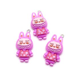 Pingente de Resina / 29x20mm - Labubu (Unidade) - Rosa