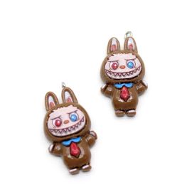 Pingente de Resina / 29x20mm - Labubu (Unidade) - Marrom
