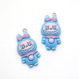 Pingente de Resina / 29x20mm - Labubu (Unidade) - Azul