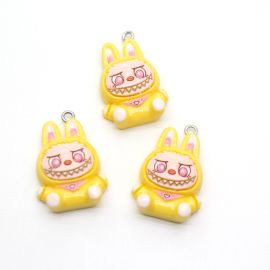 Pingente de Resina / 29x20mm - Labubu (Unidade) - Amarelo