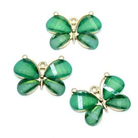 Pingente de Metal Resinado / 22x29mm - Borboleta (unidade)