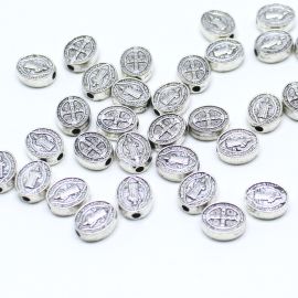 Entremeio de Metal / 9x8mm - Oval - São Bento (unidade)-Níquel 