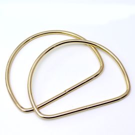 Alça para Bolsa em Metal / 11,7x9cm - Meia Lua (Par) -Dourado