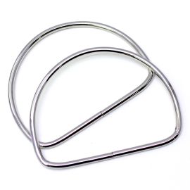 Alça para Bolsa em Metal / 11,7x9cm - Meia Lua (Par) -Níquel
